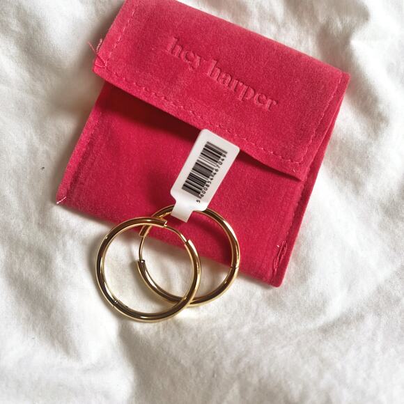 Hey Harper Hoop Earrings Thin Small Ruby - Picture 4 of 6